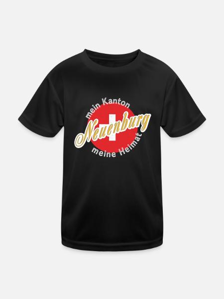 My homeland Neuchâtel Gift - Kids Functional T-Shirt - black - Front