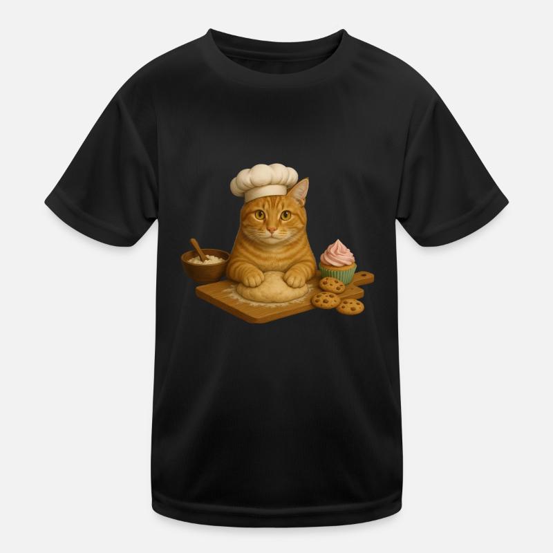 Cat Baking Kids Functional T-Shirt
