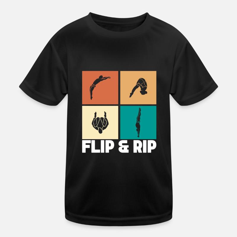 Kunstspringen Turmspringer Sprungbrett Kinder Funktions-T-Shirt