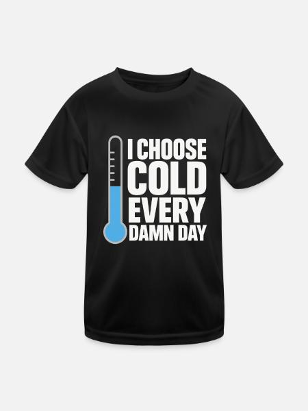 Douches froides Dureté mentale Exposition au froid - T-shirt sport Enfant - noir - Devant