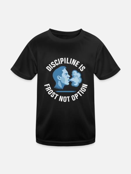 Douches froides Dureté mentale Exposition au froid - T-shirt sport Enfant - noir - Devant