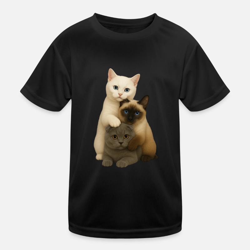 British Shorthair Siamese Fold Kinder Funktions-T-Shirt