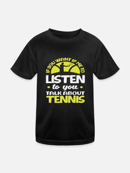 Tennis Players Talking About Tennis - Kids Functional T-Shirt - black - Front