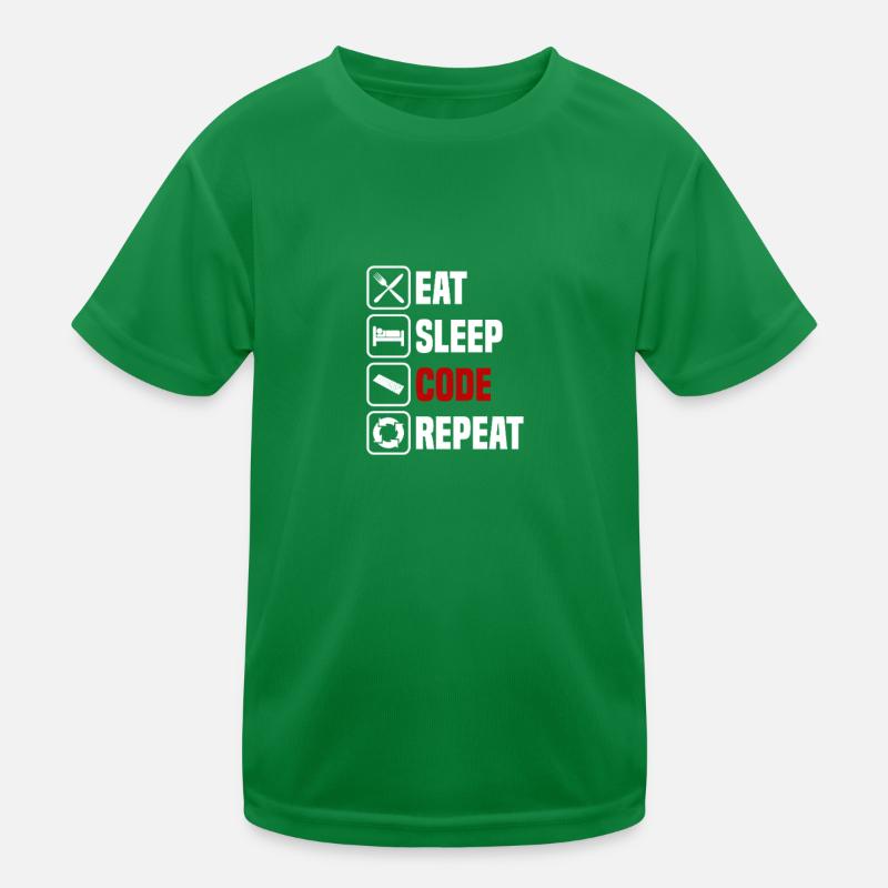 Manger, dormir, programmer, répéter T-shirt sport Enfant