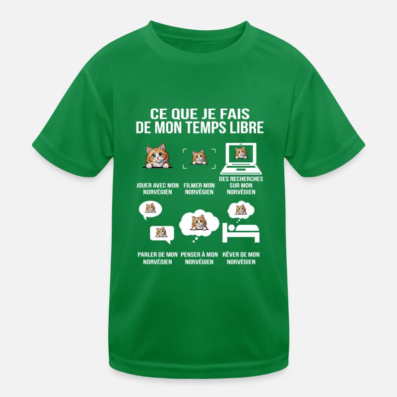 Ce que je fais de mon temps libre Norvégien T-shirt sport Enfant