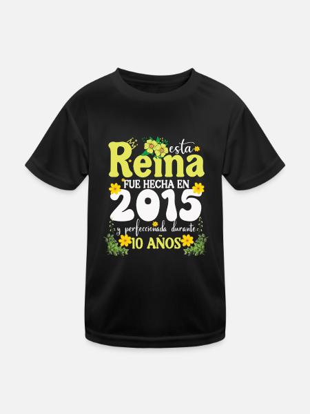 10 Jahre 2015 Vintage Retro Geburtstagsgeschenk - Kinder Funktions-T-Shirt - Schwarz