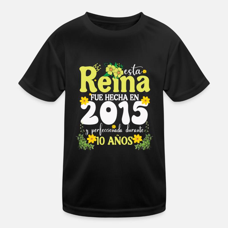 10 Jahre 2015 Vintage Retro Geburtstagsgeschenk Kinder Funktions-T-Shirt