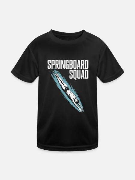Diving diving board - Kids Functional T-Shirt - black - Front