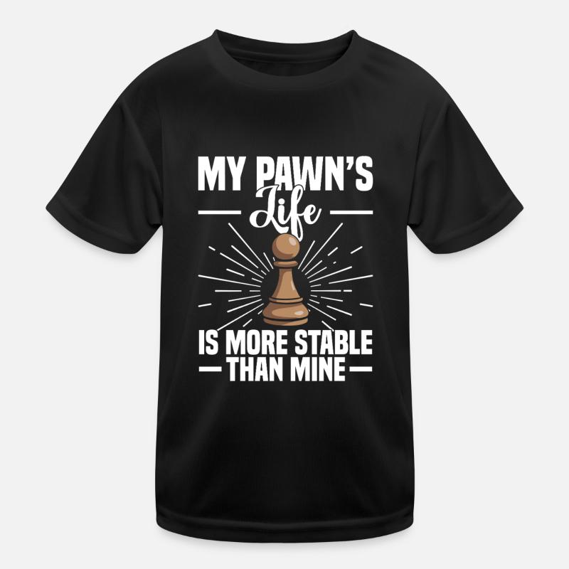 Chess Game Night Pawn Pieces Checkerboard Kinder Funktions-T-Shirt