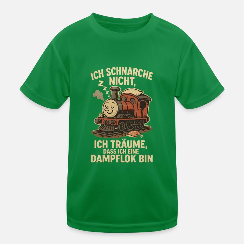 Dampflok Schlafshirt – Lustiger Eisenbahn Spruch Kinder Funktions-T-Shirt
