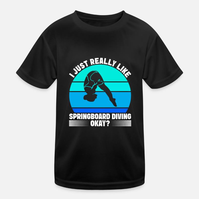 Kunstspringen Turmspringer Sprungbrett Kinder Funktions-T-Shirt