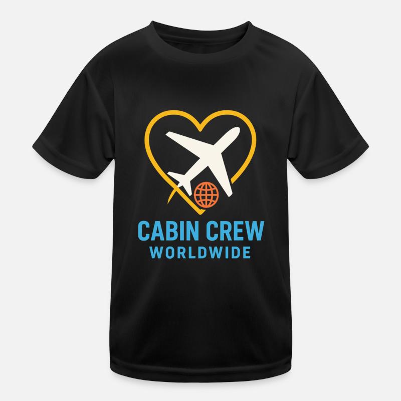 Flugbegleiter Kabinencrew Leben Luftfahrt Kinder Funktions-T-Shirt