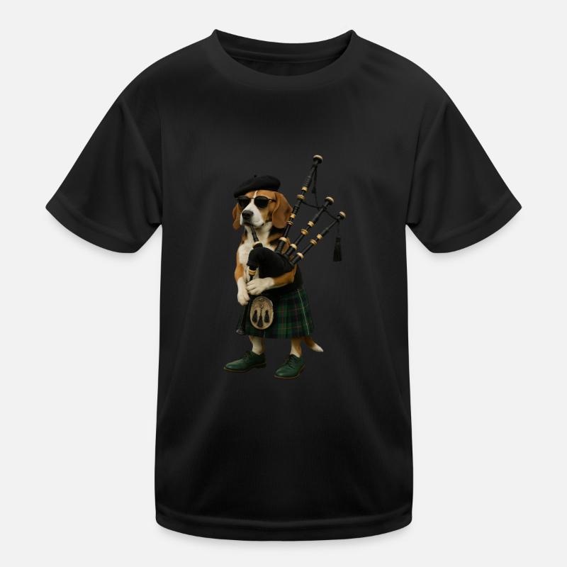 Beagle Dudelsack Kinder Funktions-T-Shirt