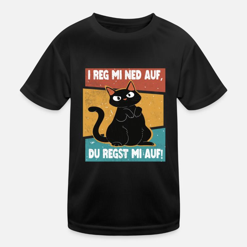 I reg mi ned on cats design with black cat Kids Functional T-Shirt