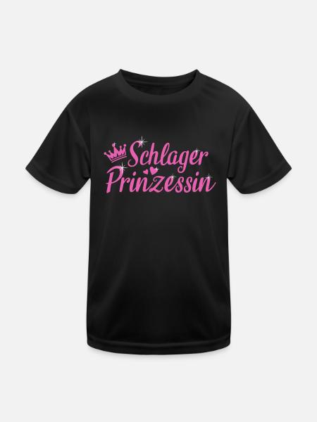 Schlager Prinzessin Schlager Party - Kinder Funktions-T-Shirt - Schwarz - Vorne
