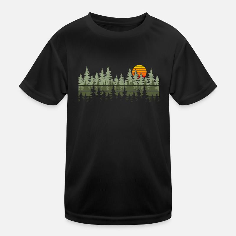 Trees Wildlife Nature Lover Forest Outdoor Kids Functional T-Shirt