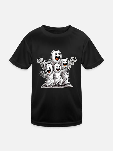 Halloween Design gruselig für die nächste Party - Kinder Funktions-T-Shirt - Schwarz - Vorne
