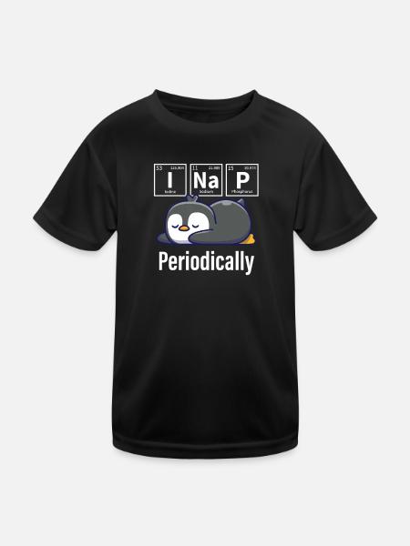 Pinguin - Kinder Funktions-T-Shirt - Schwarz - Vorne