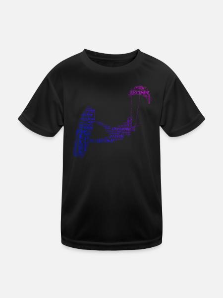 Kitesurfing Kitesurf Women Kite Kite Kiting Kitesurfing - Kids Functional T-Shirt - black - Front