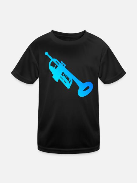 Trompete Herren Trompetenspielen Trompetenspieler - Kinder Funktions-T-Shirt - Schwarz - Vorne