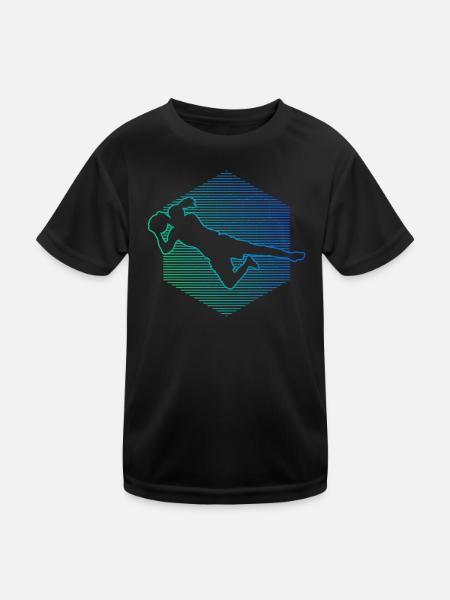 Football Football Footballer Footballer - Kids Functional T-Shirt - black - Front