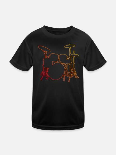 Percussionist Drummer Drum Kit Drummer - Kids Functional T-Shirt - black - Front