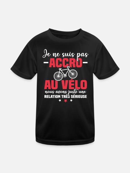 Je ne suis pas accro au vélo - T-shirt sport Enfant - noir - Devant
