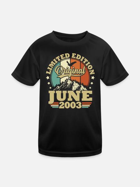 Cadeau D'anniversaire Nées En Juin 2003 - T-shirt sport Enfant - noir - Devant