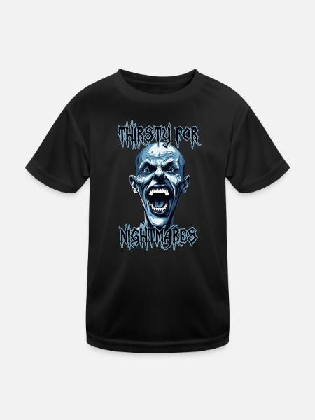 Albtraum Reißzähne Vampir wie ein Mensch, verrückt, Horror - Kinder Funktions-T-Shirt - Schwarz - Vorne