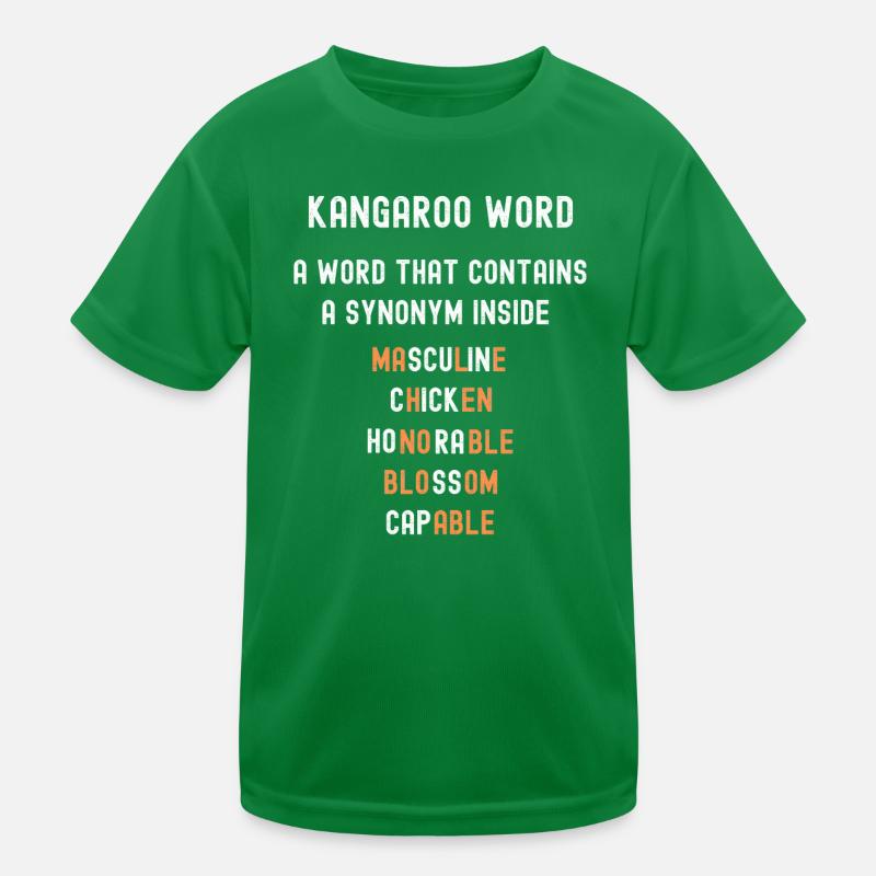 Känguru Wörter Synonym Grammatik Kinder Funktions-T-Shirt