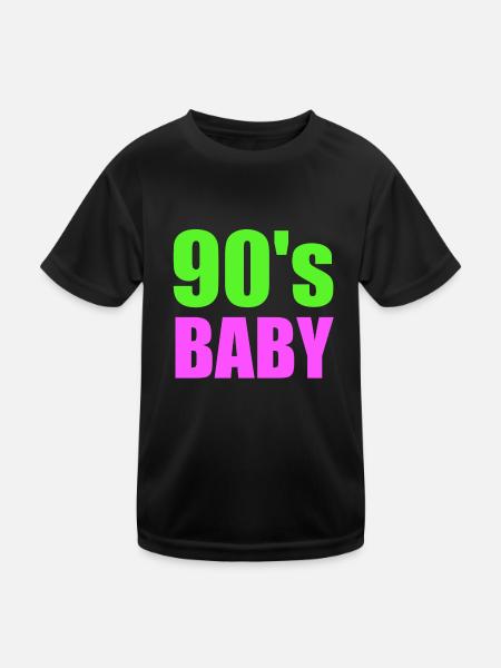 90's baby 90er Jahre 1990 Kindheit Geschenk Musik - Kinder Funktions-T-Shirt - Schwarz - Vorne