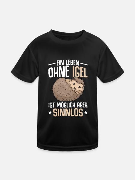 Igel Liebhaber Kinder Damen Herren - Kinder Funktions-T-Shirt - Schwarz - Vorne