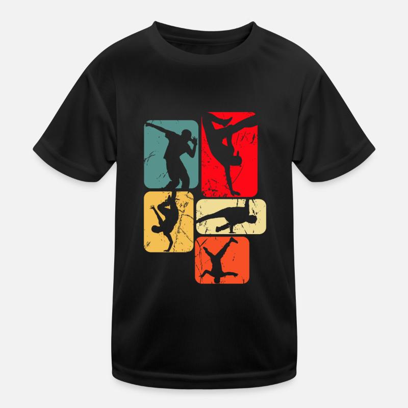 Breakdance Breakdancer Breakdancing - Kinder Funktions-T-Shirt - Schwarz