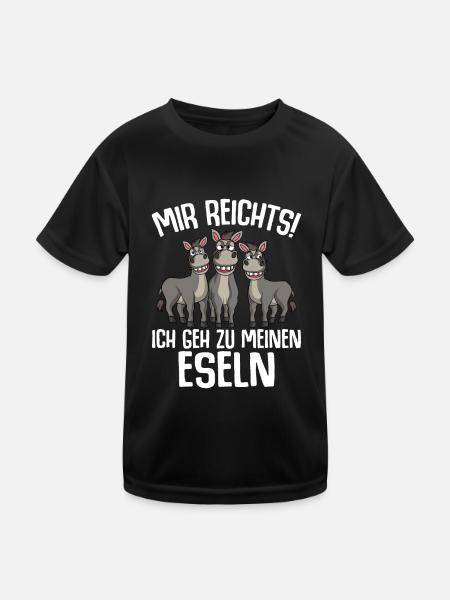 Mir reichts ich geh zu meinen Eseln - Kinder Funktions-T-Shirt - Schwarz - Vorne