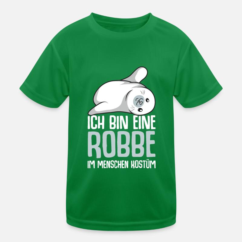 Robbe Seehund Seelöwe Robben Mädchen Kinder Funktions-T-Shirt
