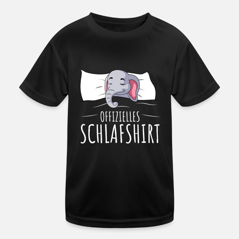 Offizielles Schlafshirt Elefant Schlafen Kinder Funktions-T-Shirt