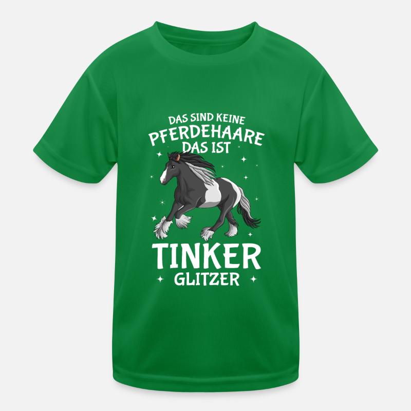 Tinker Pferd Glitzer Reiterin Pferde Mädchen Kinder Funktions-T-Shirt