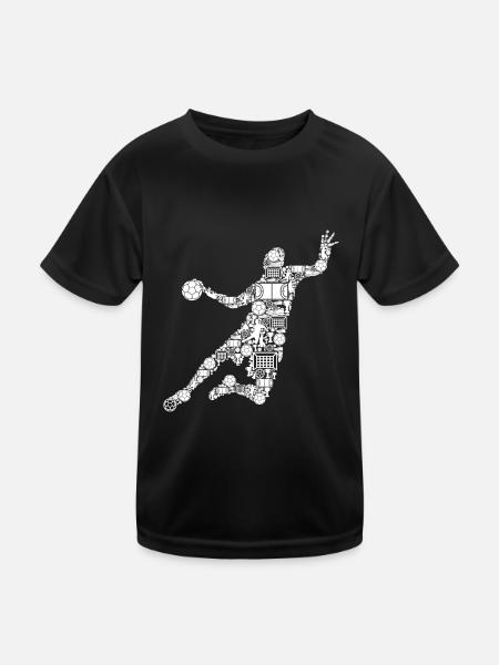 Handball Handballer Handballspieler Männer - Kinder Funktions-T-Shirt - Schwarz - Vorne