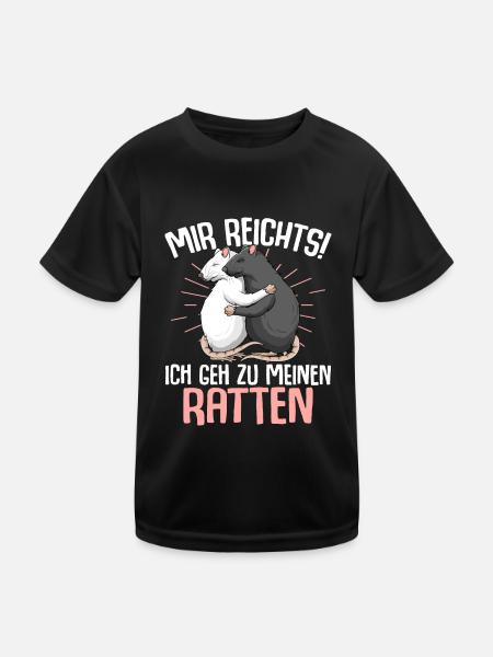 Mir reichts ich geh zu meinen Ratten - Kinder Funktions-T-Shirt - Schwarz - Vorne