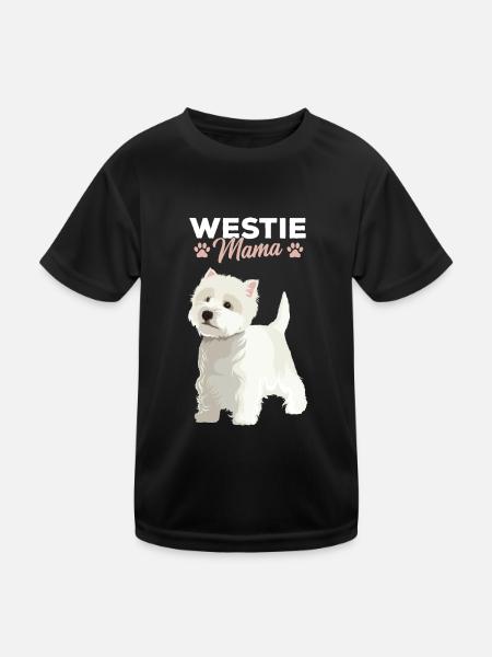 West Highland White Terrier Mama Mistress - Kids Functional T-Shirt - black - Front