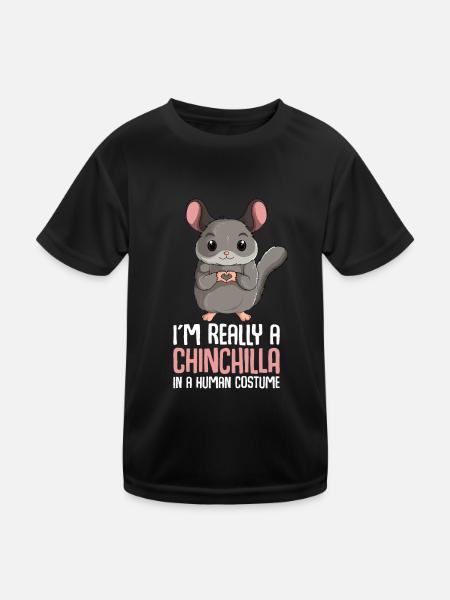 Chinchilla Kostüm Kinder Mädchen - Kinder Funktions-T-Shirt - Schwarz - Vorne