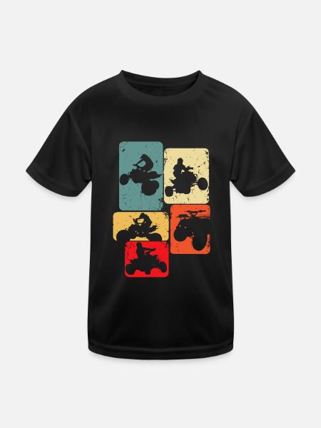 Quad ATV Quad Kinder Jungen Männer - Kinder Funktions-T-Shirt - Schwarz - Vorne