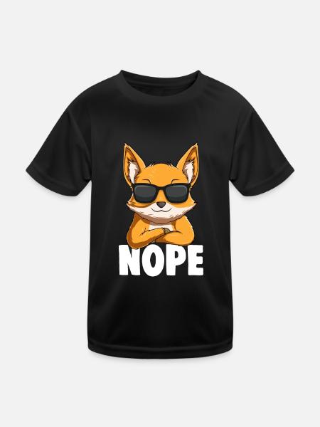 Fuchs Kinder Jungen Mädchen Füchse - Kinder Funktions-T-Shirt - Schwarz - Vorne