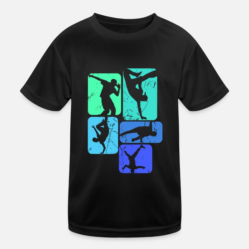 Breakdance Breakdancer Breakdancing Kinder Jungen - Kinder Funktions-T-Shirt - Schwarz