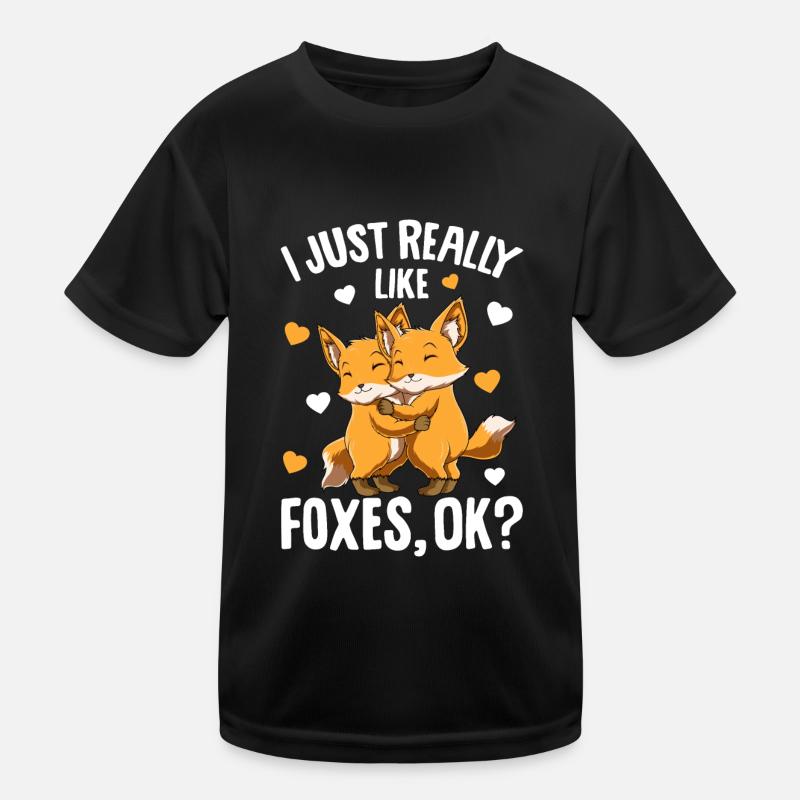 Fuchs Kinder - Kinder Funktions-T-Shirt - Schwarz