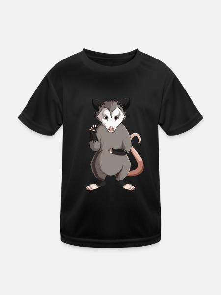 Opossum Enfants Filles Dames - T-shirt sport Enfant - noir - Devant