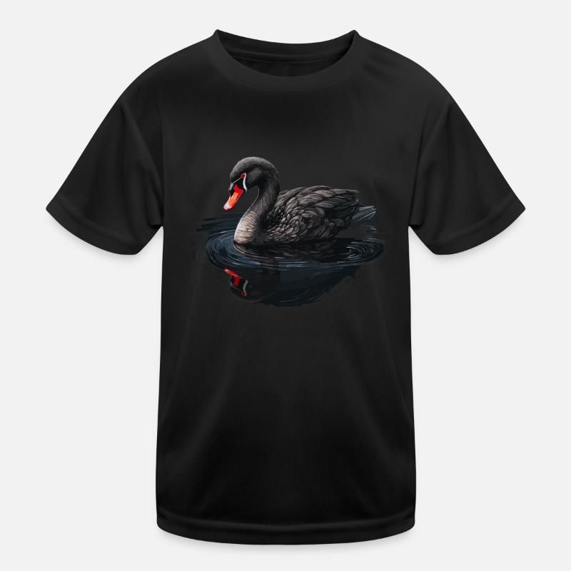 Black Swan Bird Kids Functional T-Shirt