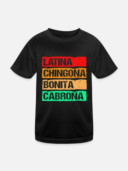 Chingona Latina - T-shirt sport Enfant - noir - Devant