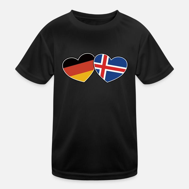 Deutsch Isländische Freundschaft - Geschenk Kinder Funktions-T-Shirt