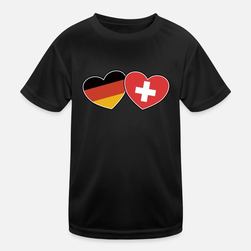 Deutsch Schweizerische Freundschaft - Geschenk Kinder Funktions-T-Shirt